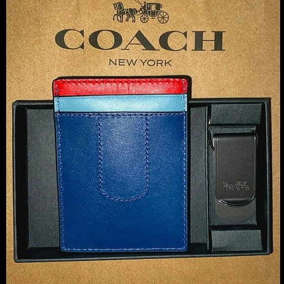 COACH Boxed 3-In-1 Leather Card Case Money Clip Set - Picture 3 of 5